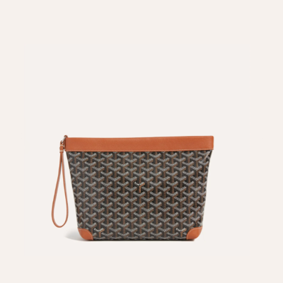 고야드 남/녀 블랙 탄 콘티 파우치 - Goyard Unisex Conti Pouch - gob1170x