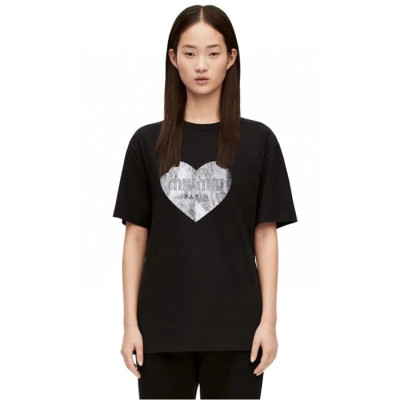 미우미우 여성 블랙 티셔츠 - Miumiu Ladys Black Tshirts - muc237x