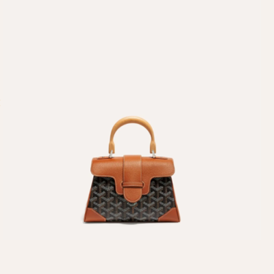 고야드 여성 블랙 탄 소프트 사이공 백 미니 - Goyard Womens Mini Saigon Bag - gob1244x