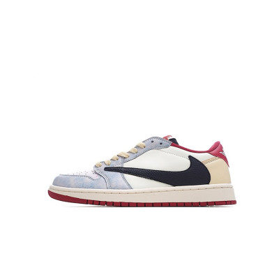 나이키 남/녀 블루 스니커즈 - Nike Air Jordan 1 Low Unisex Sneakers - nis304x