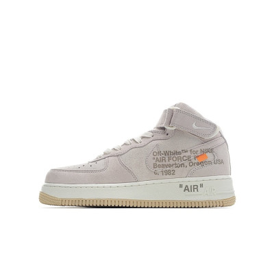 나이키 남/녀 베이지 하이탑 스니커즈 - Nike Air Force 1 Unisex Sneakers - nis467x