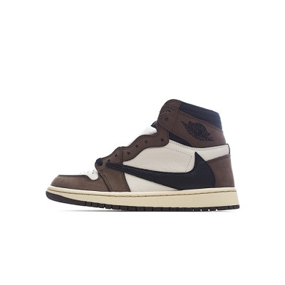 나이키 남/녀 브라운 하이탑 스니커즈 - Nike Jordan 1 Unisex Sneakers - nis492x