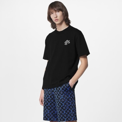 루이비통 남성 블랙 티셔츠 - Louis vuitton Mens Black Tshirts - lvc385x