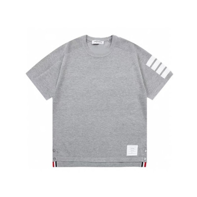 톰브라운 남성 그레이 반팔티 - Thom Browne Mens Gray Tshirts - thc53x