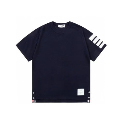 톰브라운 남성 네이비 반팔티 - Thom Browne Mens Navy Tshirts - thc54x