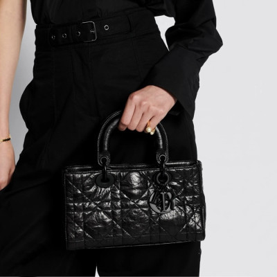 디올 여성 블랙 디자이어 백 - Dior Womens Black D-Sire Bag - dib1552x