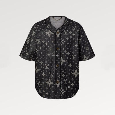 루이비통 남성 블랙 반팔 티셔츠 - Louis vuitton Mens Black Tshirts - lvc454x