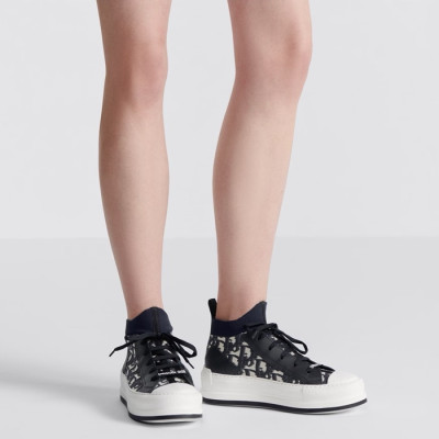 디올 여성 네이비 하이탑 스니커즈 - Dior Womens Navy Sneakers - dis602x