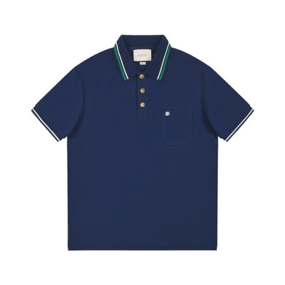 구찌 남성 네이비 폴로 반팔티 - Gucci Mens Navy Polo Tshirts - guc506x