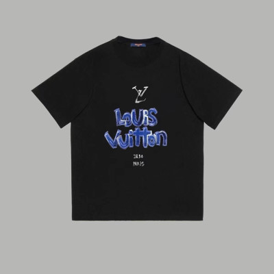 루이비통 남성 블랙 반팔티 - Louis vuitton Mens Black Tshirts - lvc555x