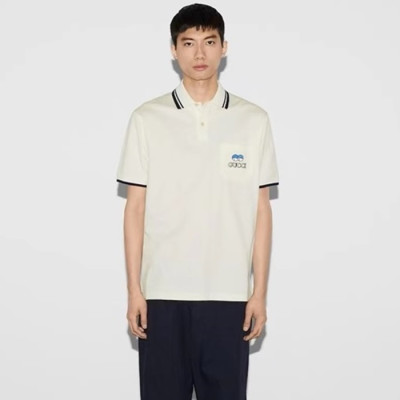 구찌 남성 화이트 폴로 티셔츠 - Gucci Mens White Polo Tshirts - guc342x