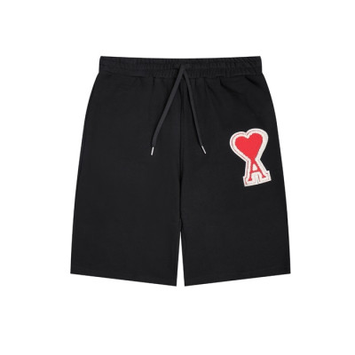 아미 남성 블랙 반바지 - Ami Mens Black Half-pants - amc694x