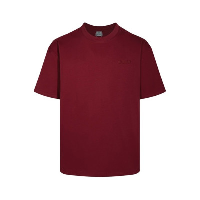 베트멍 남/녀 버건디 반팔 티셔츠 - Vetements Unisex Burgundy Tshirts - vec706x