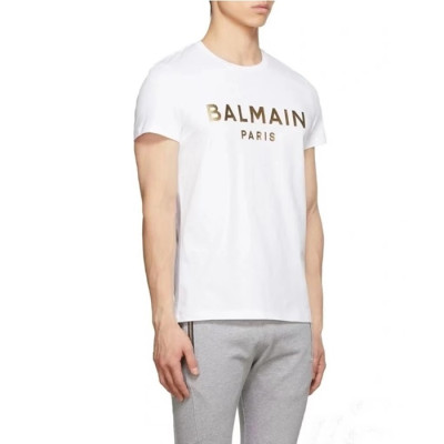 발망 남성 화이트 반팔티 - Balmain Mens White Tshirts - bmc06x