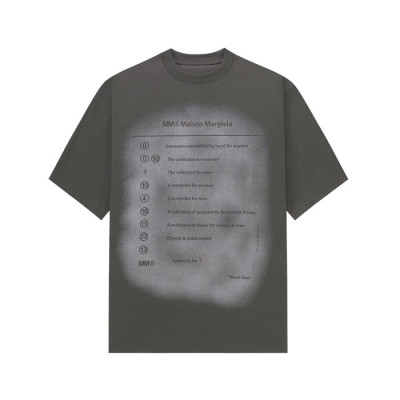 메종 마르지엘라 남/녀 그레이 반팔 티셔츠 - Maison Margiela Unisex Gray Tshirts - mac763x