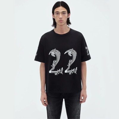 아미리 남성 블랙 반팔 티셔츠 - Amiri Mens Black Tshirts - amc800x