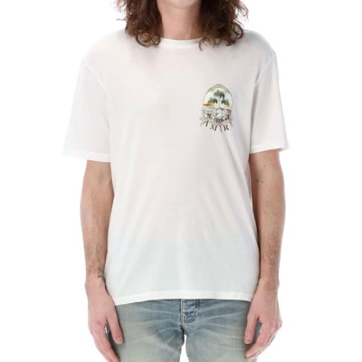 아미리 남성 화이트 반팔 티셔츠 - Amiri Mens White Tshirts - amc821x