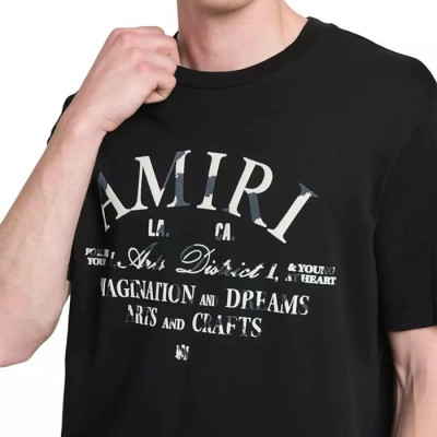 아미리 남성 블랙 반팔 티셔츠 - Amiri Mens Black Tshirts - amc834x