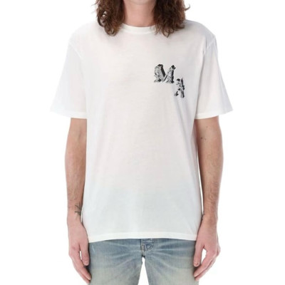 아미리 남성 화이트 반팔 티셔츠 - Amiri Mens White Tshirts - amc842x