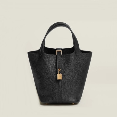 매장판 에르메스 여성 블랙 피코탄 - Hermes Womens Black Picotin - heb1965x