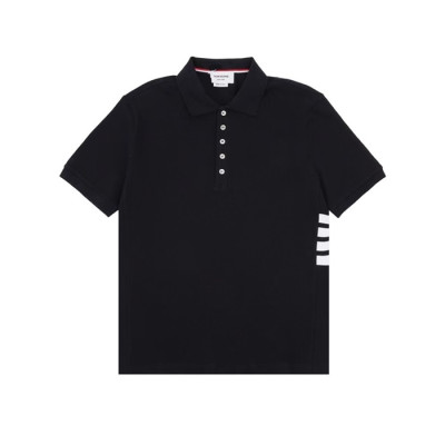 톰브라운 남성 네이비 폴로 반팔티 - Thom Browne Mens Navy Tshirts - thc67x