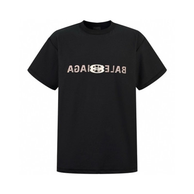 발렌시아가 남성 블랙 반팔 티셔츠 - Balenciaga Mens Black Tshirts - cec867x