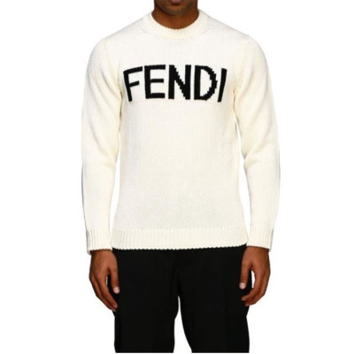 펜디 남/녀 로고 울 스웨터 - Fendi Unisex White Sweaters - fec911x