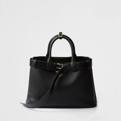 프라다 여성 더블 벨트 토트백 1BA417 - Prada Womens Black Tote Bag - prb2046x