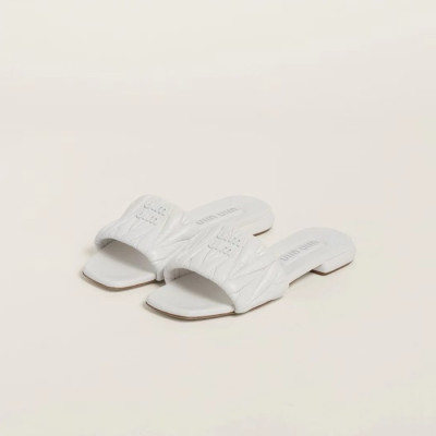 미우미우 여성 화이트 뮬 - Miumiu Womens White Slippers - mis961x