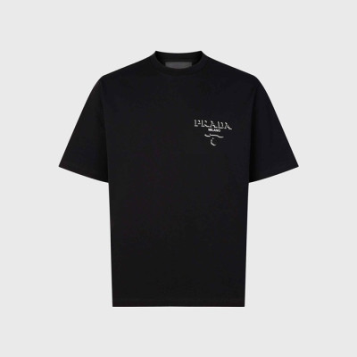프라다 남성 블랙 반팔 티셔츠 - Prada Mens Black Tshirts - prc990x