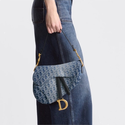 디올 여성 데님 새들백 M0455 - Dior Womens Saddle Bag - dib2182x