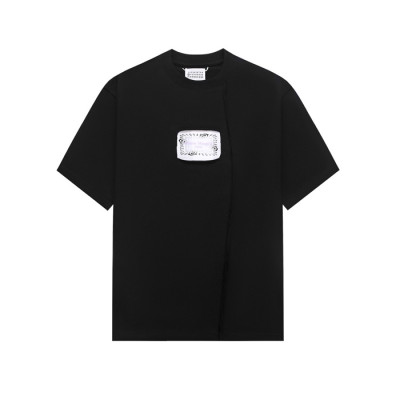 메종 마르지엘라 남성 블랙 반팔 티셔츠 - Maison Margiela Mens Black Tshirts - mac1000x