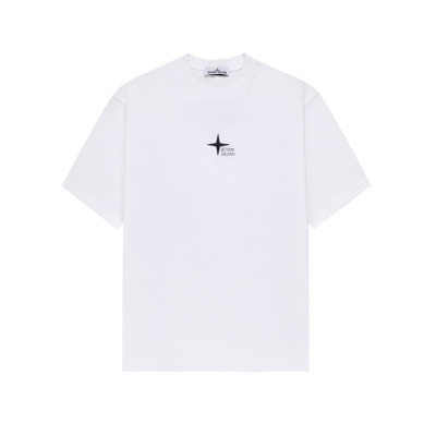 스톤아일랜드 남성 화이트 반팔 티셔츠 - Stone Island Mens White Tshirts - stc1005x