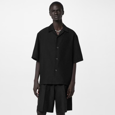 루이비통 남성 블랙 반팔 셔츠 - Louis vuitton Mens Black Shirts - lvc1058x