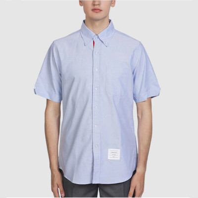톰브라운 남성 블루 반팔 셔츠 - Thom Browne Mens Dress Shirts - thc1166x