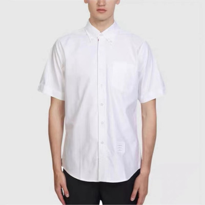 톰브라운 남성 화이트 반팔 셔츠 - Thom Browne Mens Dress Shirts - thc1167x