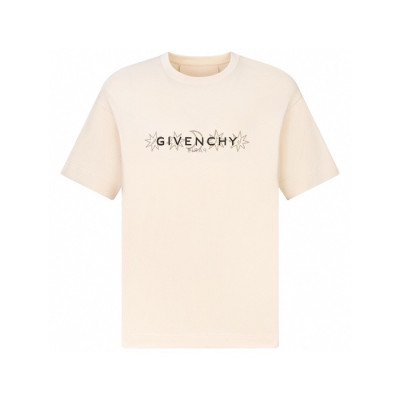 지방시 남성 아이보리 반팔 티셔츠 - Givenchy Mens Ivory Tshirts - gic1180x