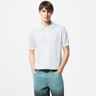루이비통 남성 화이트 폴로 반팔 티셔츠 - Louis vuitton Mens White Tshirts - lvc1257x
