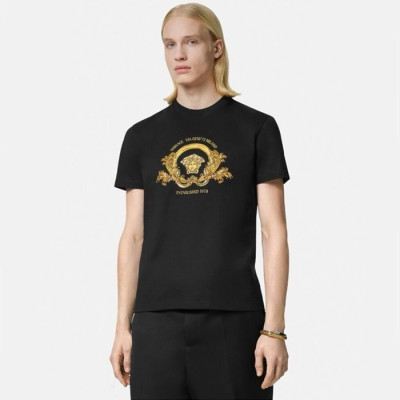 베르사체 남성 블랙 반팔 티셔츠 - Versace Mens Black Tshirts - vec1315x