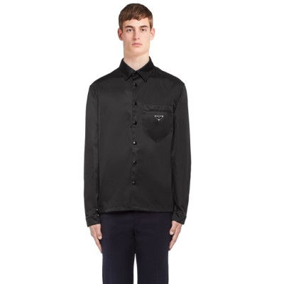 매장판 프라다 남성 블랙 셔츠 - Prada Mens Black Dress Shirts - prc1333x
