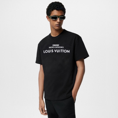 루이비통 남성 블랙 반팔 티셔츠 - Louis vuitton Mens Black Tshirts - lvc1378x