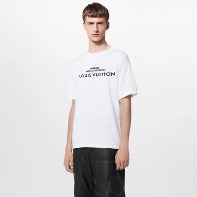 루이비통 남성 화이트 반팔 티셔츠 - Louis vuitton Mens White Tshirts - lvc1379x