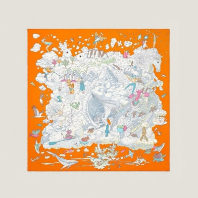 에르메스 여성 오렌지 스카프 - Hermes Womens Orange Scarf - acc2237x