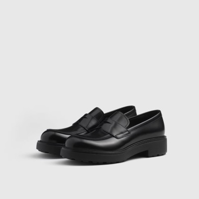 프라다 남성 블랙 로퍼 - Prada Mens Black Loafer - prs1358x