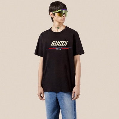 구찌 남성 블랙 반팔 티셔츠 - Gucci Mens Black Tshirts - guc1662x