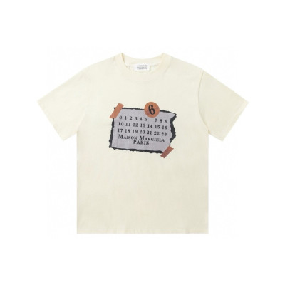 메종 마르지엘라 남성 아이보리 반팔 티셔츠 - Maison Margiela Mens Ivory Tshirts - mac1815x