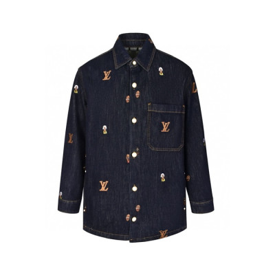 루이비통 남성 데님 셔츠 - Louis vuitton Mens Denim Shirts - lvc1825x