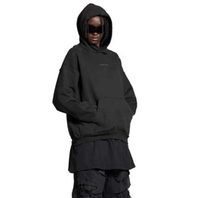 발렌시아가 남성 블랙 후드티 - Balenciaga Mens Black Hoodie - bac1974x