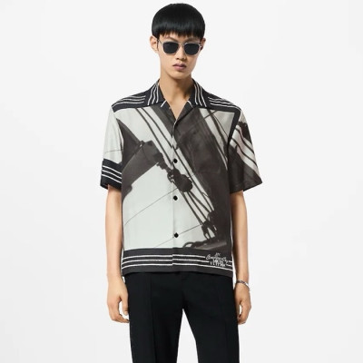 루이비통 남성 반팔 셔츠 - Louis vuitton Mens Black Shirts - lvc2242x