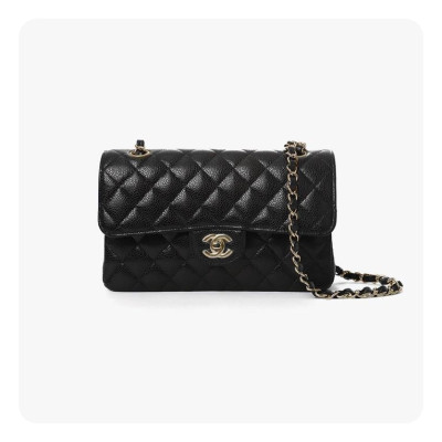 샤넬 클래식 캐비어 스몰 블랙 골드 / 실버 - Chanel Classic Caviar Small  Bag- ch2652z